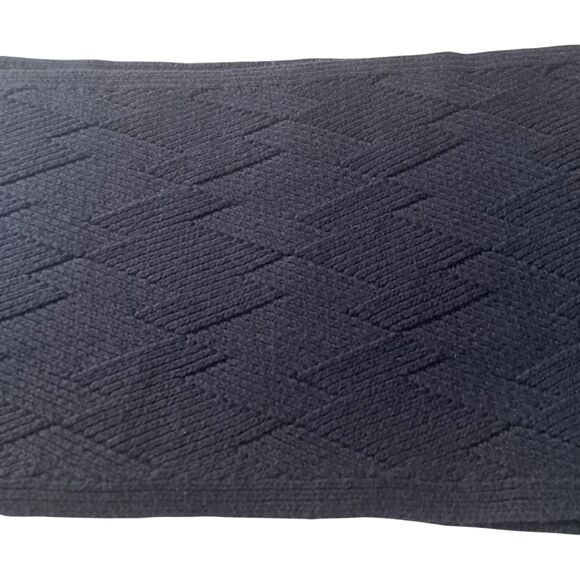 Ted Baker Wool Blend Knitted Scarf Men's Rectangle Classic Dark Grey Purple Hue - Picture 10 of 11